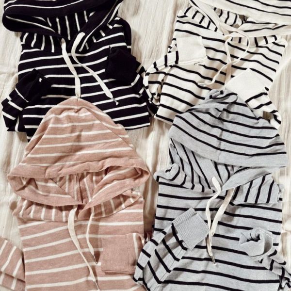 Sweater capucha rayado - Imagen 2