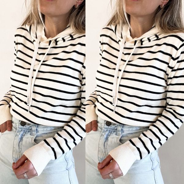 Sweater capucha rayado
