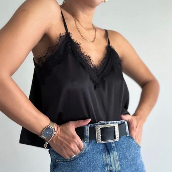 Musculosa Lencera NEGRO - Imagen 2