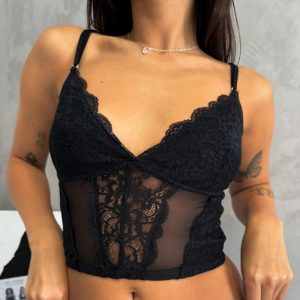 Bralette con encaje NEGRO