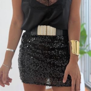 Falda Lentejuelas NEGRO